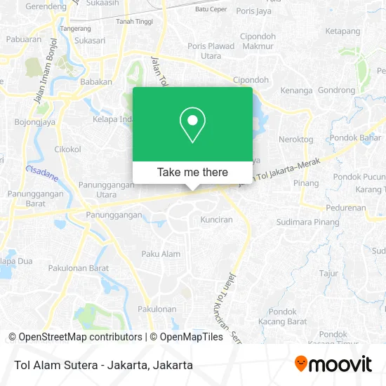 Tol Alam Sutera - Jakarta map
