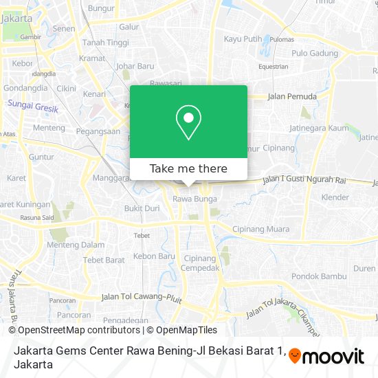 Jakarta Gems Center Rawa Bening-Jl Bekasi Barat 1 map