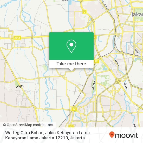 Warteg Citra Bahari, Jalan Kebayoran Lama Kebayoran Lama Jakarta 12210 map