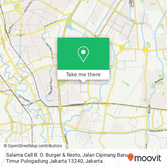 Salama Cell B. O. Burger & Resto, Jalan Cipinang Baru Timur Pulogadung Jakarta 13240 map