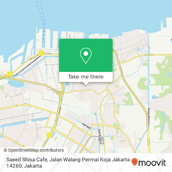 Saeed Shisa Cafe, Jalan Walang Permai Koja Jakarta 14260 map