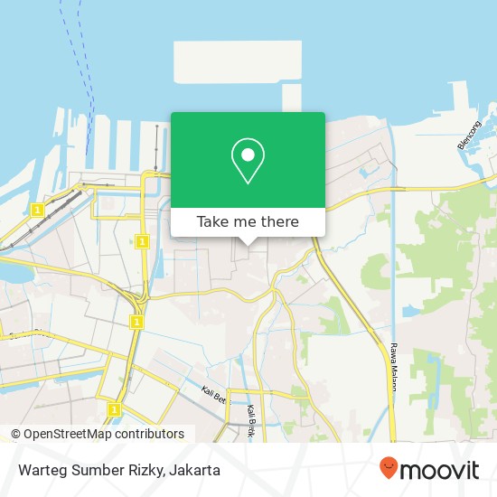 Warteg Sumber Rizky, Jalan Mahoni Koja Jakarta 14260 map