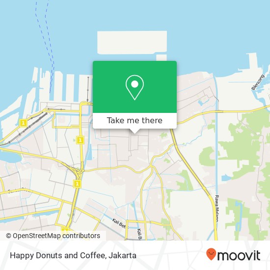 Happy Donuts and Coffee, Jalan Johar Koja Jakarta 14260 map