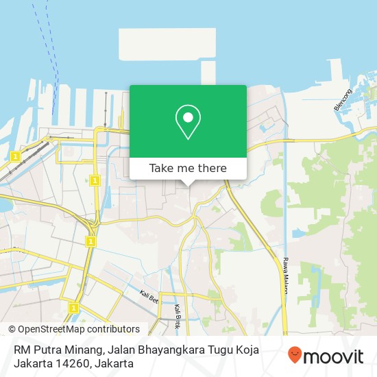 RM Putra Minang, Jalan Bhayangkara Tugu Koja Jakarta 14260 map