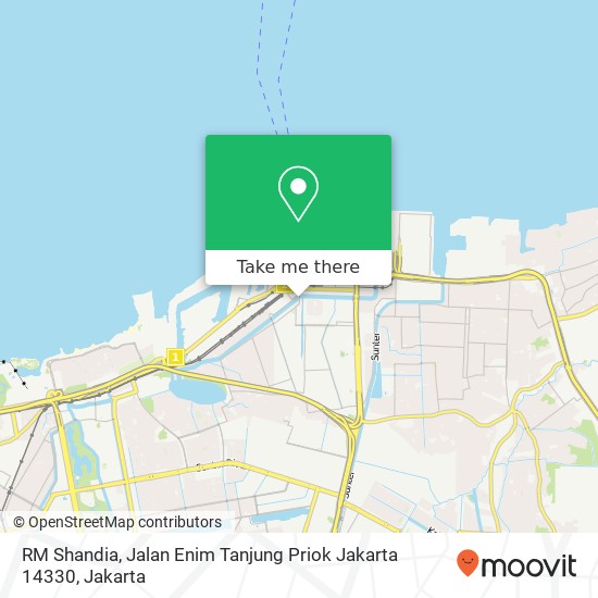 RM Shandia, Jalan Enim Tanjung Priok Jakarta 14330 map