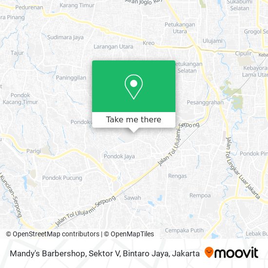 Mandy's Barbershop, Sektor V, Bintaro Jaya map