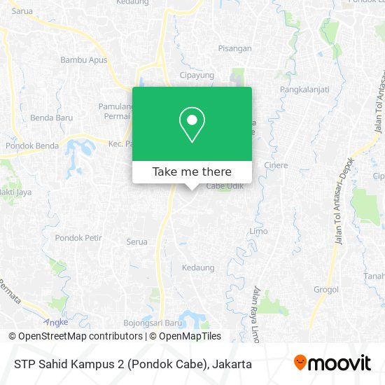 STP Sahid Kampus 2 (Pondok Cabe) map