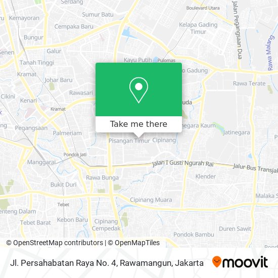 Jl. Persahabatan Raya No. 4, Rawamangun map