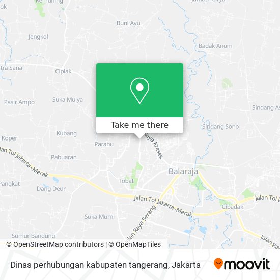 Dinas perhubungan kabupaten tangerang map
