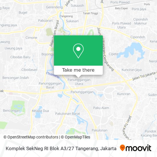 Komplek SekNeg RI Blok A3 / 27 Tangerang map