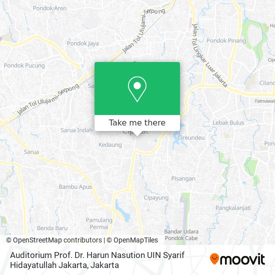 Auditorium Prof. Dr.
Harun Nasution UIN Syarif
Hidayatullah Jakarta map