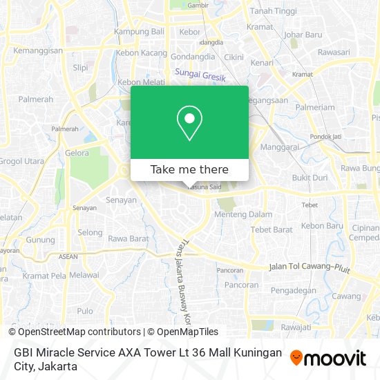 GBI Miracle Service AXA Tower Lt 36 Mall Kuningan City map