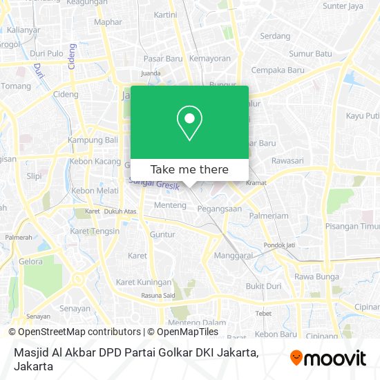 Masjid Al Akbar DPD Partai Golkar DKI Jakarta map