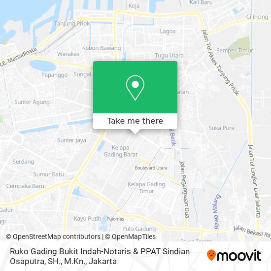 Ruko Gading Bukit Indah-Notaris & PPAT Sindian Osaputra, SH., M.Kn. map