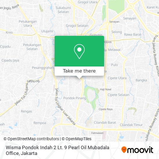 Wisma Pondok Indah 2 Lt. 9 Pearl Oil Mubadala Office map