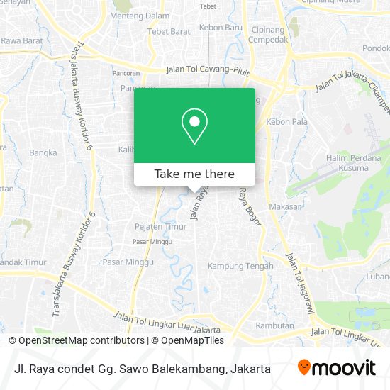 Jl. Raya condet Gg. Sawo Balekambang map