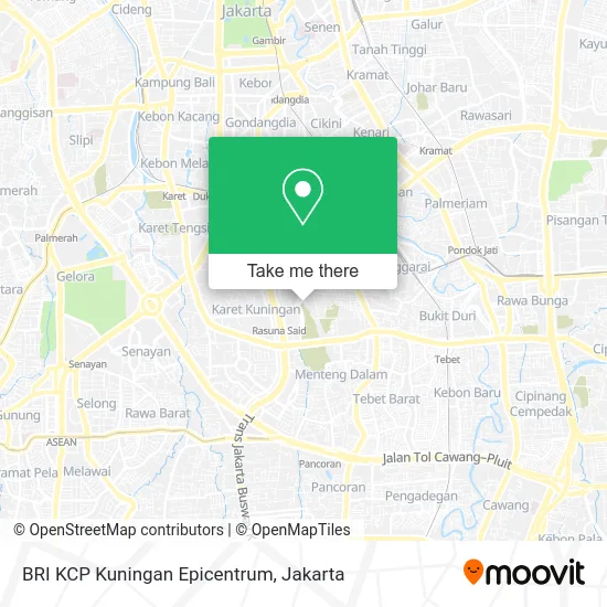 BRI KCP Kuningan Epicentrum map