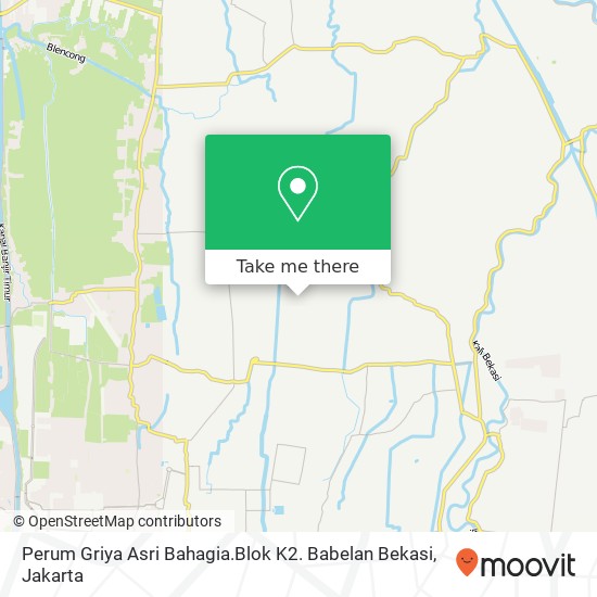 Perum Griya Asri Bahagia.Blok K2. Babelan Bekasi map