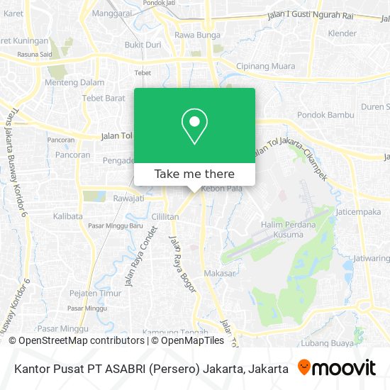 Kantor Pusat PT ASABRI (Persero) Jakarta map