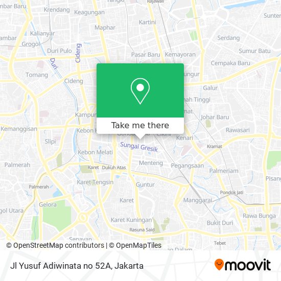 Jl Yusuf Adiwinata no 52A map