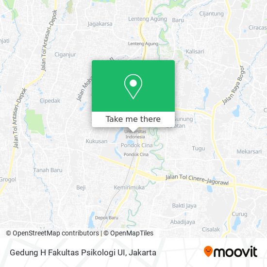 Gedung H Fakultas Psikologi UI map