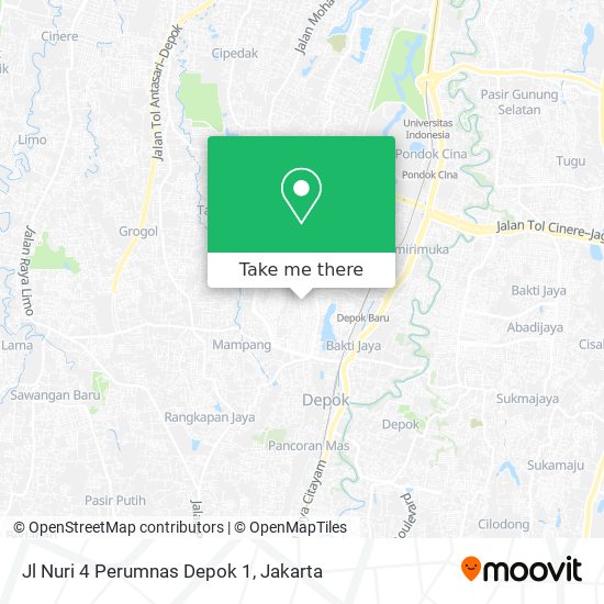 Jl Nuri 4 Perumnas Depok 1 map