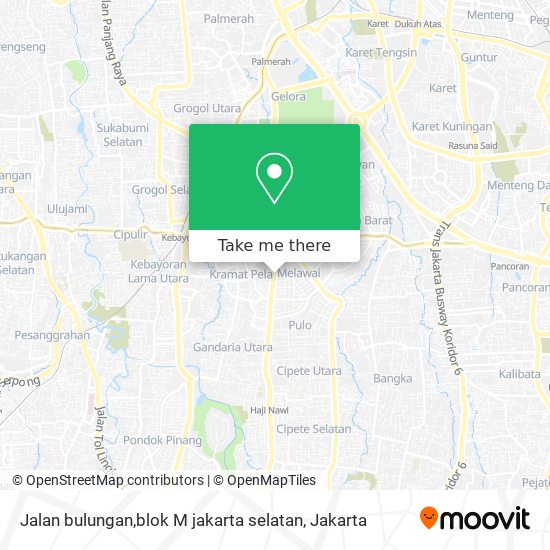 Jalan bulungan,blok M jakarta selatan map