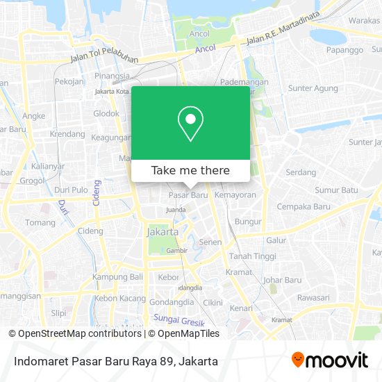 Indomaret Pasar Baru Raya 89 map