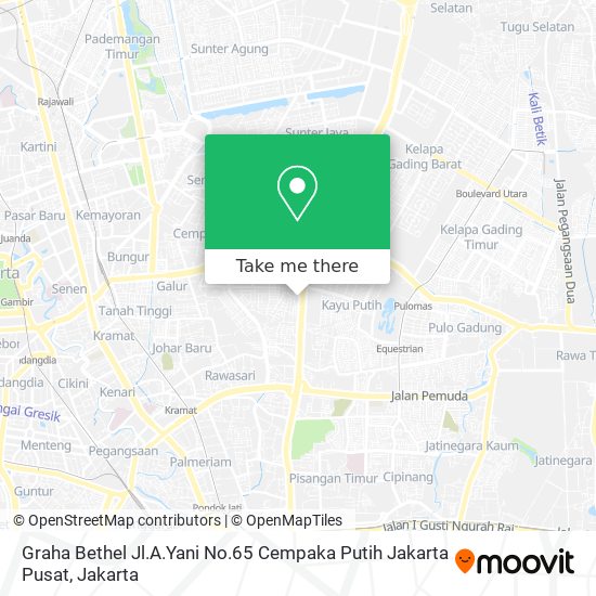Graha Bethel Jl.A.Yani No.65 Cempaka Putih Jakarta Pusat map