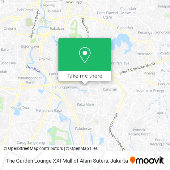 The Garden Lounge XXI Mall of Alam Sutera map