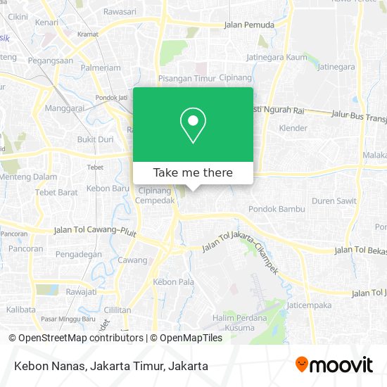 Kebon Nanas, Jakarta Timur map