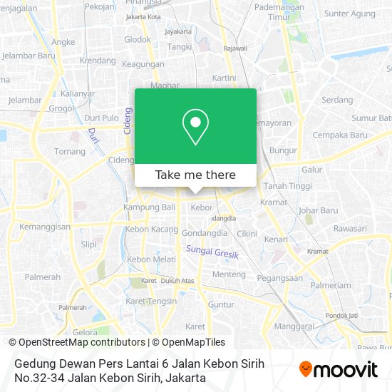 Gedung Dewan Pers Lantai 6 Jalan Kebon Sirih No.32-34 Jalan Kebon Sirih map