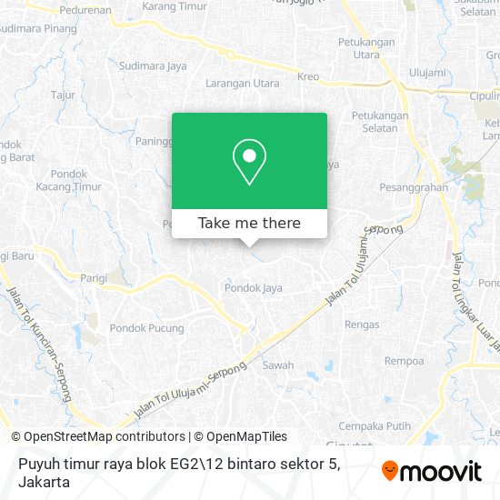 Puyuh timur raya blok EG2\12 bintaro sektor 5 map