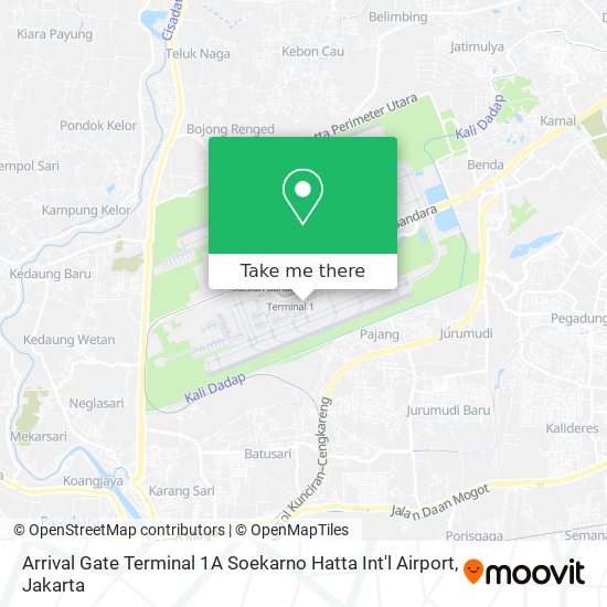 Arrival Gate Terminal 1A Soekarno Hatta Int'l Airport map