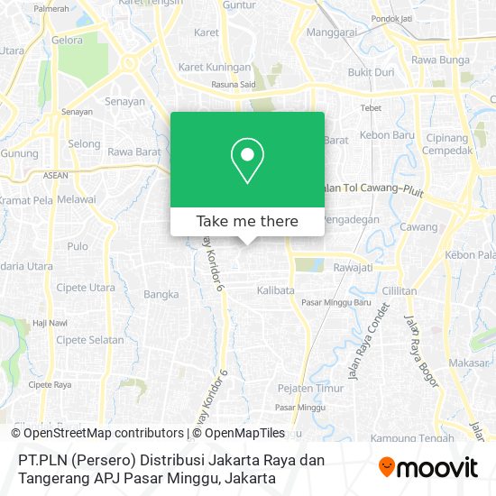 PT.PLN (Persero) Distribusi Jakarta Raya dan Tangerang APJ Pasar Minggu map