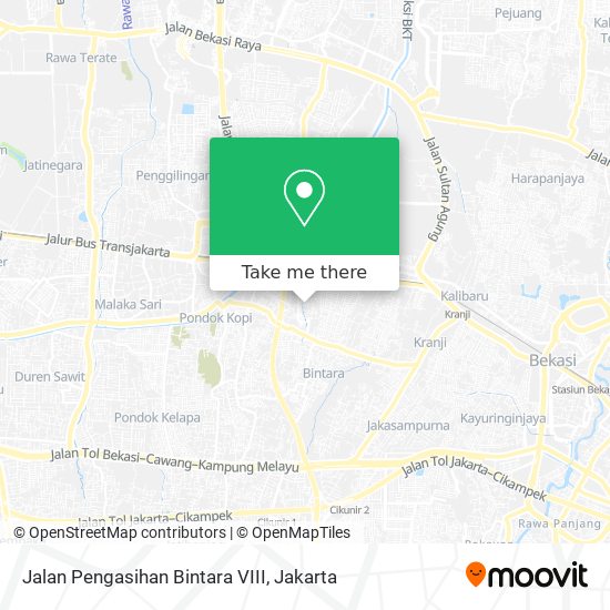 Jalan Pengasihan Bintara VIII map