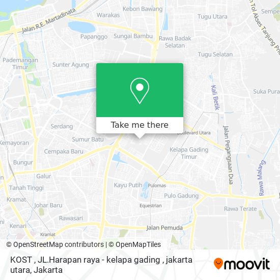 KOST , JL.Harapan raya - kelapa gading , jakarta utara map