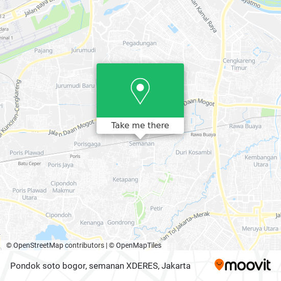 Pondok soto bogor, semanan XDERES map