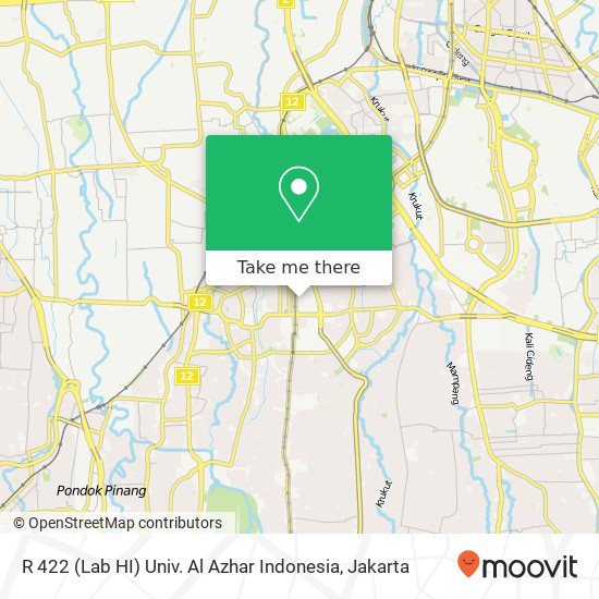 R 422 (Lab HI) Univ. Al Azhar Indonesia map