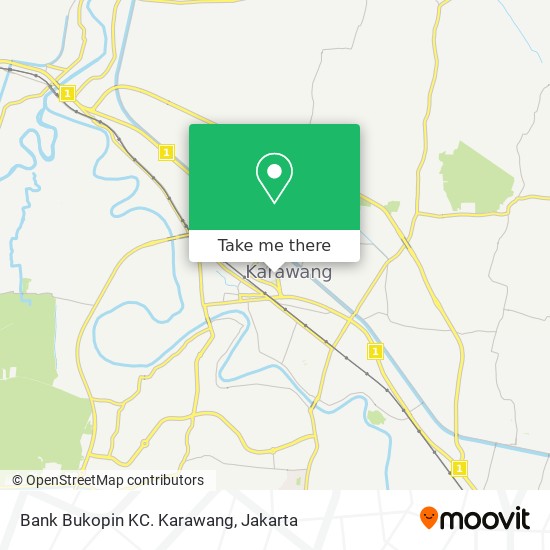 Bank Bukopin KC. Karawang map