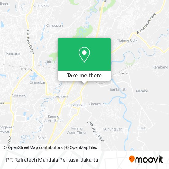 How to get to PT. Refratech Mandala Perkasa in Bogor by Bus or Train?
