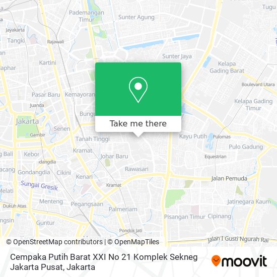 Cempaka Putih Barat XXI No 21 Komplek Sekneg Jakarta Pusat map