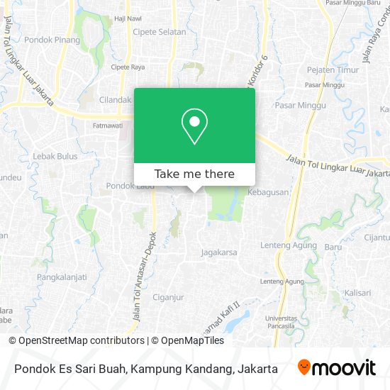 Pondok Es Sari Buah, Kampung Kandang map