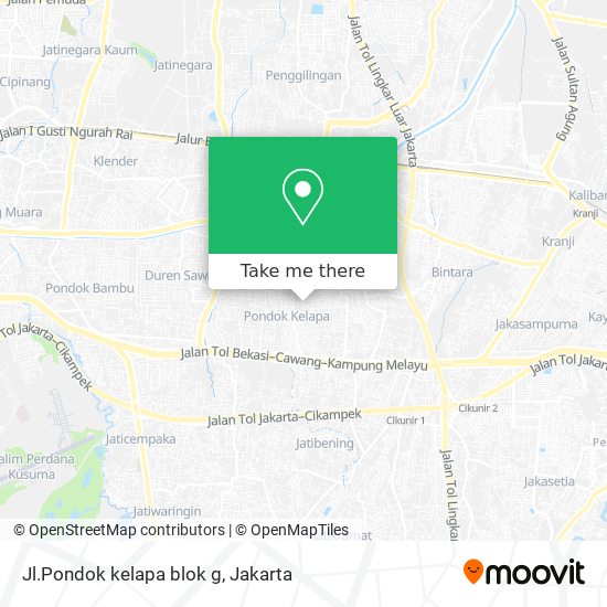 Jl.Pondok kelapa blok g map