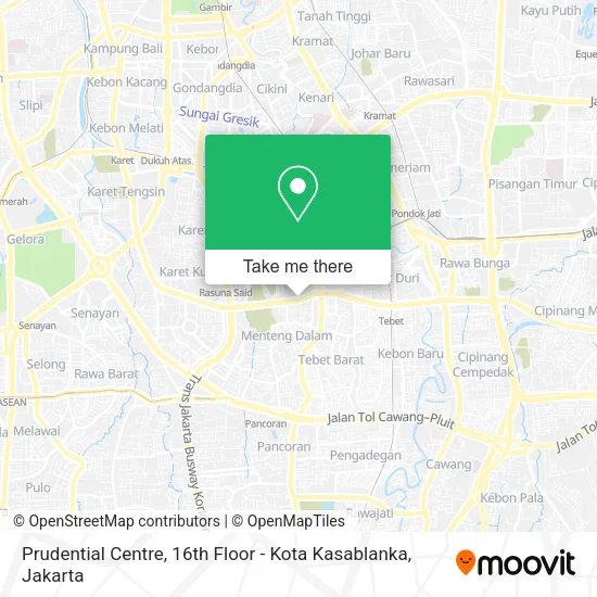 Prudential Centre, 16th Floor - Kota Kasablanka map