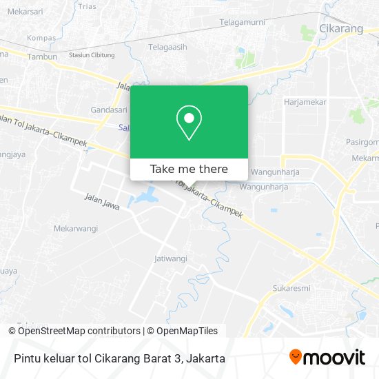 Pintu keluar tol Cikarang Barat 3 map