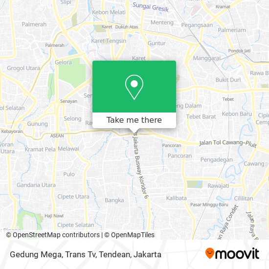 Gedung Mega, Trans Tv, Tendean map