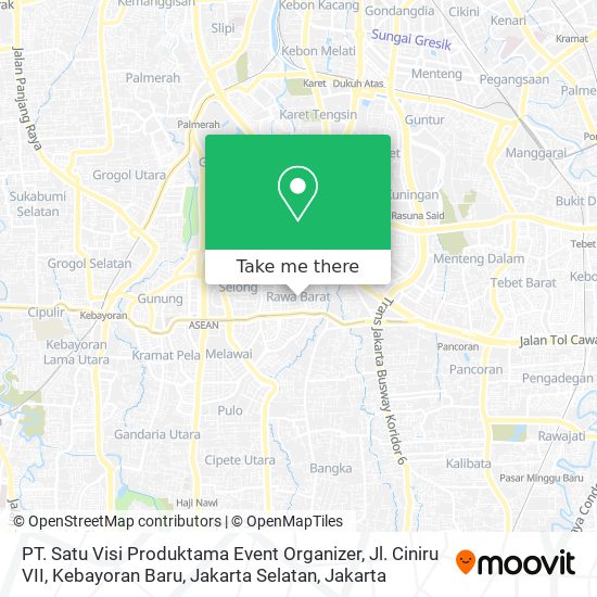 PT. Satu Visi Produktama Event Organizer, Jl. Ciniru VII, Kebayoran Baru, Jakarta Selatan map