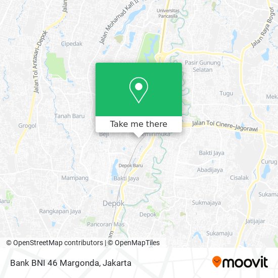 Bank BNI 46 Margonda map