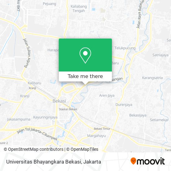 Universitas Bhayangkara Bekasi map